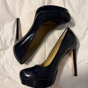 Classic Black Patent Platform Pumps - Women's High Heels